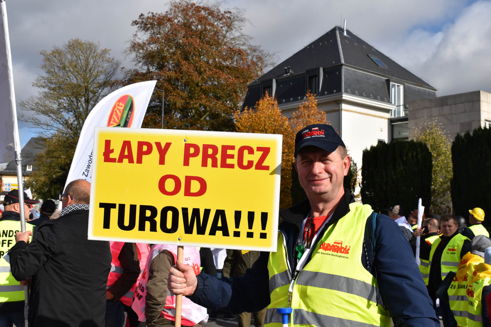 Protest Solidarności pod siedzibą TSUE  w Luksemburgu