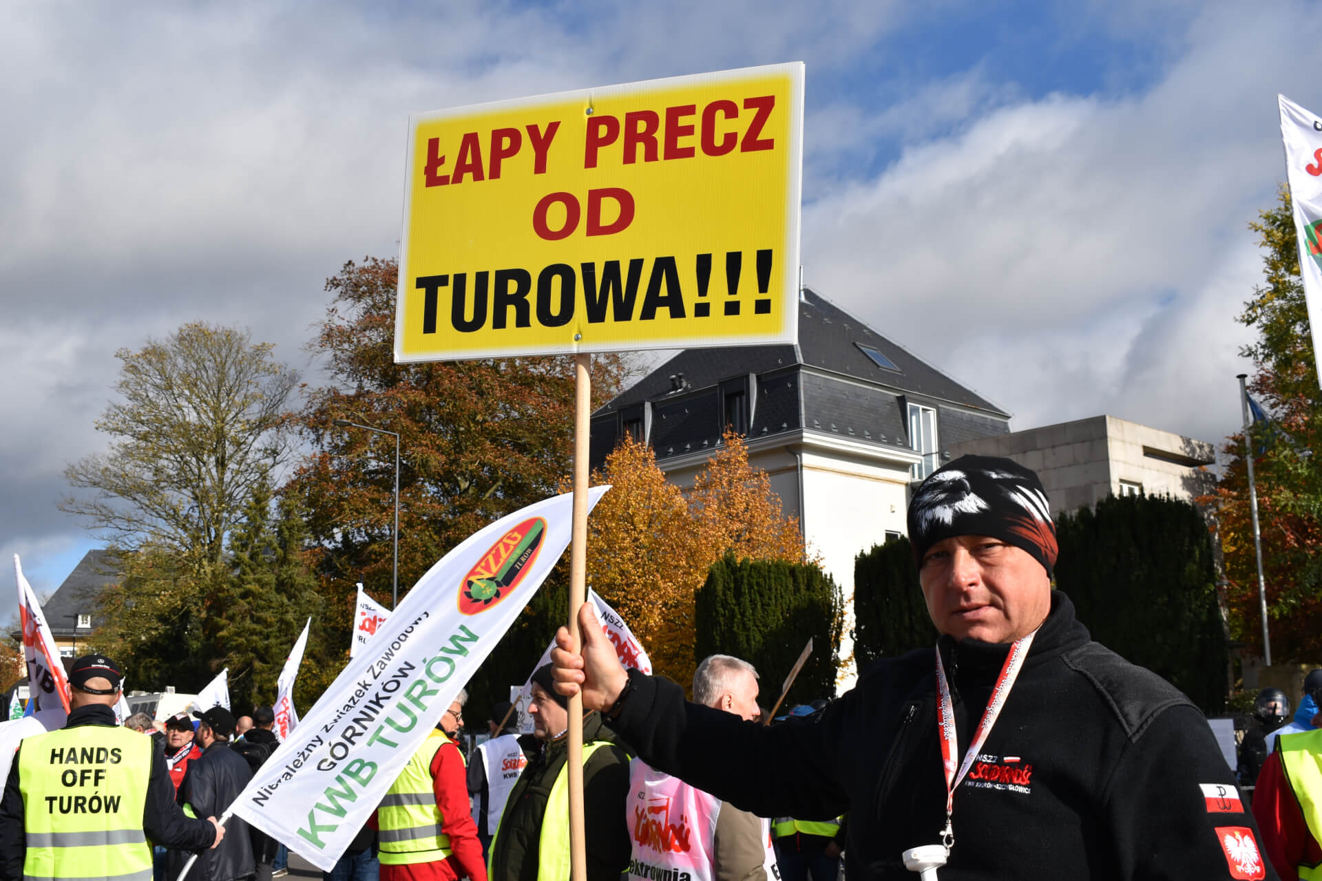 Protest Solidarności pod siedzibą TSUE  w Luksemburgu