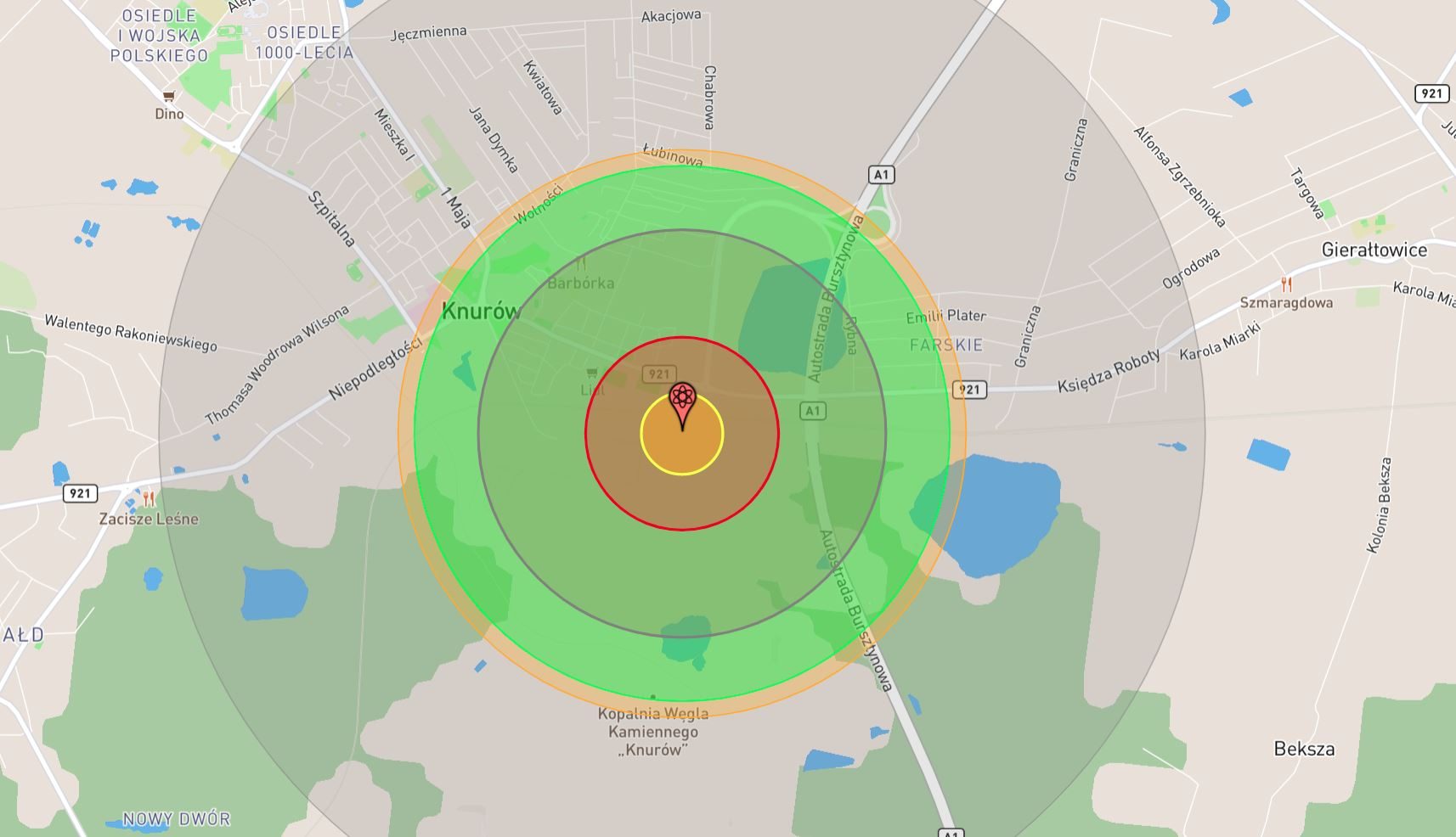 Eksplozja nuklearna nad Knurowem o mocy 8 kiloton